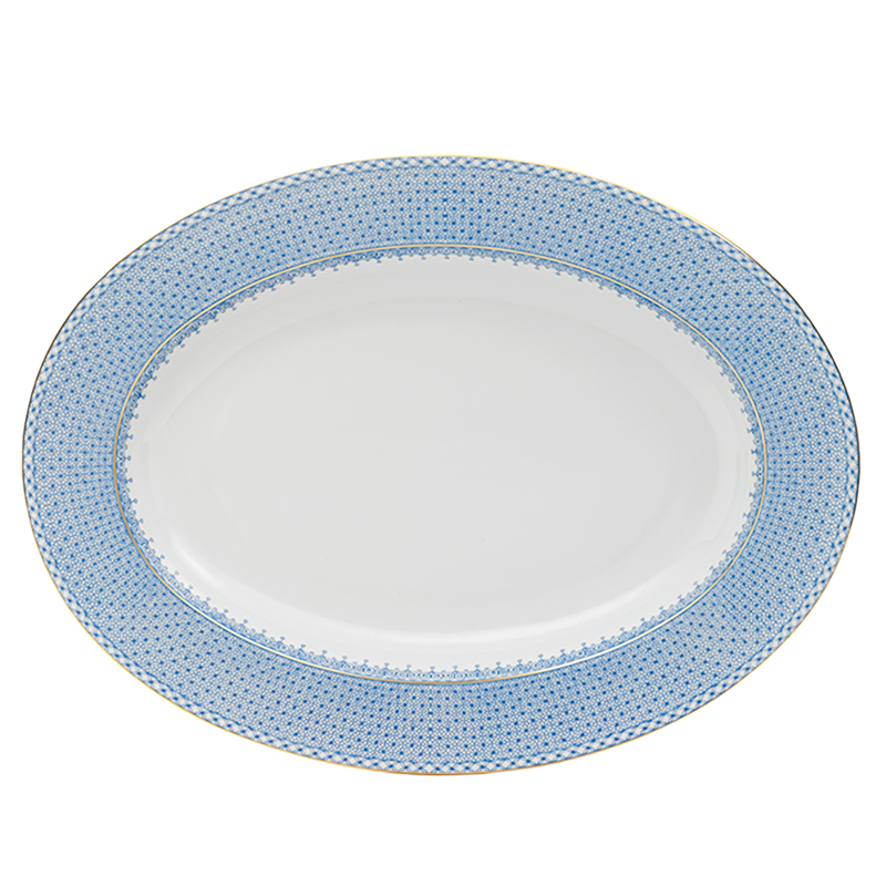 Mottahedeh Cornflower Lace Oval Platter