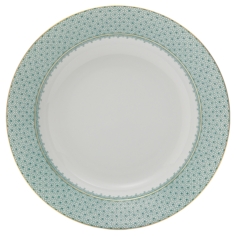Mottahedeh Green Lace Rim Soup