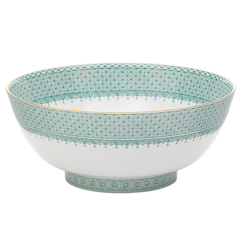 Mottahedeh Green Lace Round Serving Bowl