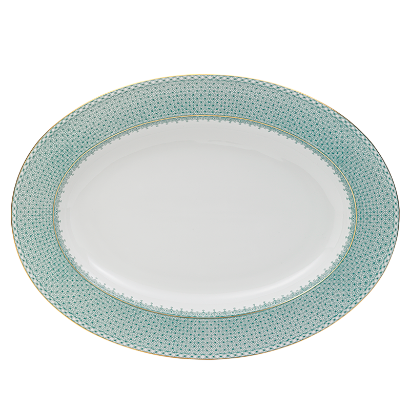 Mottahedeh Green Lace Oval Platter