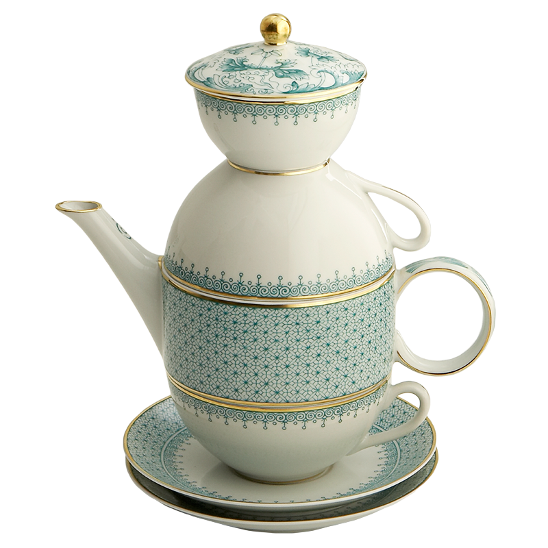 Mottahedeh Green Lace Tea For Two