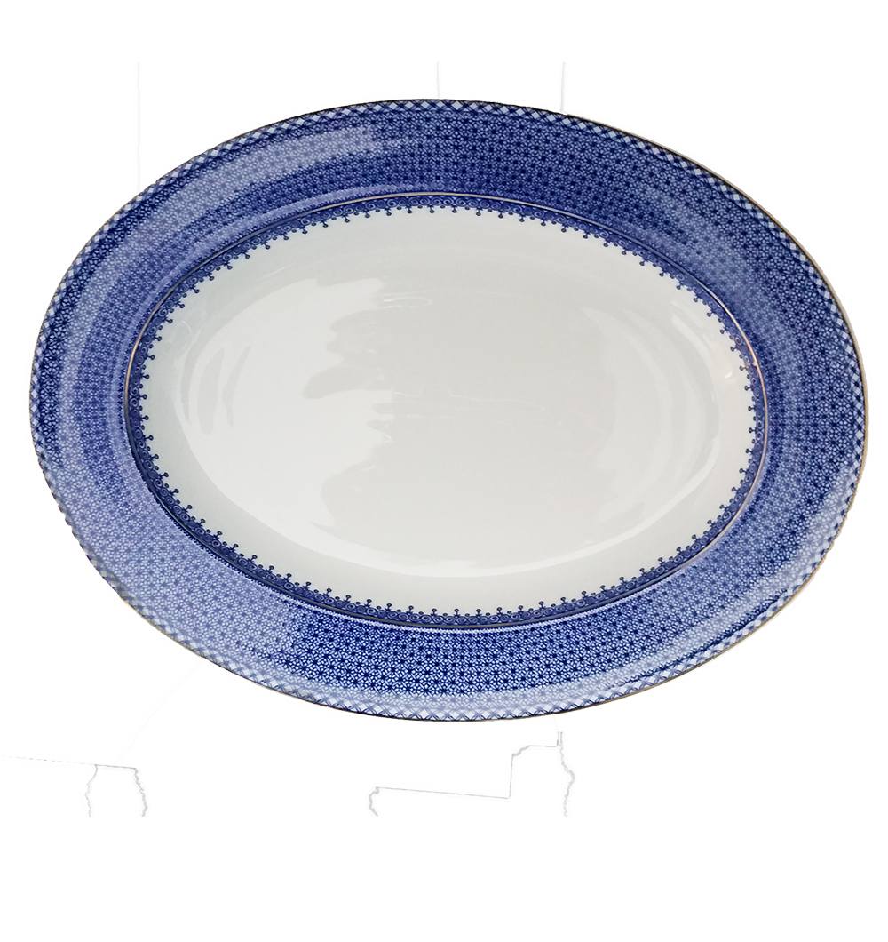 Mottahedeh Blue Lace Oval Platter