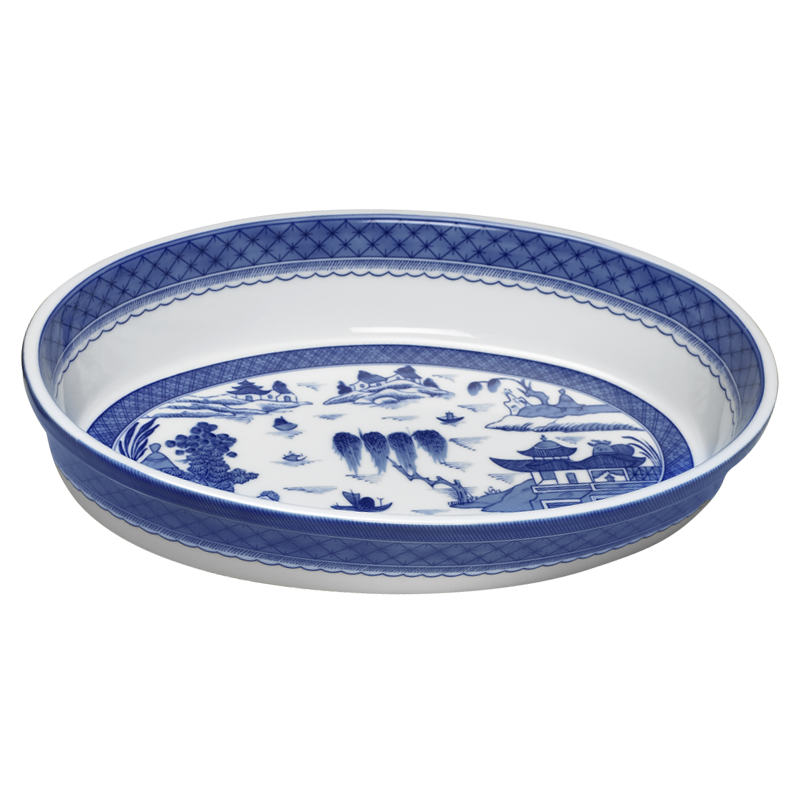 Mottahedeh Blue Canton Baking Dish, Oval
