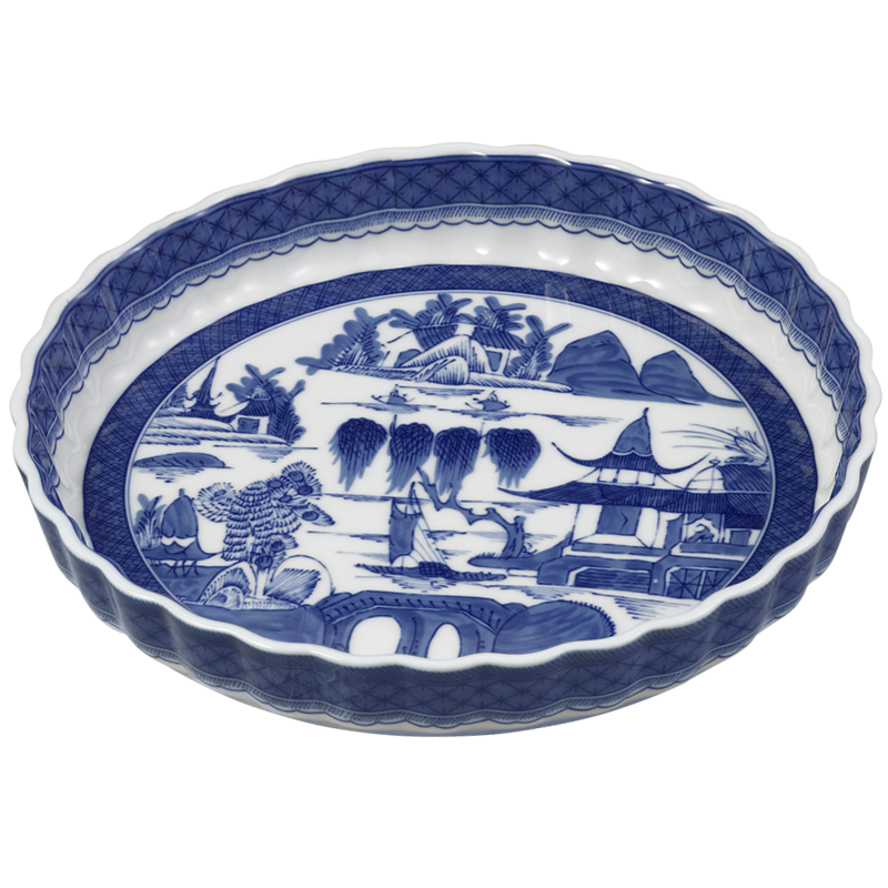 Mottahedeh Blue Canton Quiche Dish