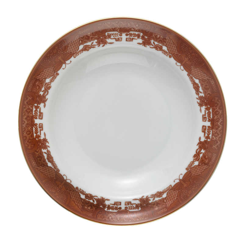 Mottahedeh Fitzhugh Cinnabar Rim Soup Plate