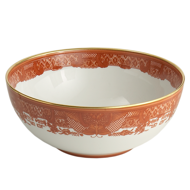 Mottahedeh Fitzhugh Cinnabar Salad Bowl - Md.
