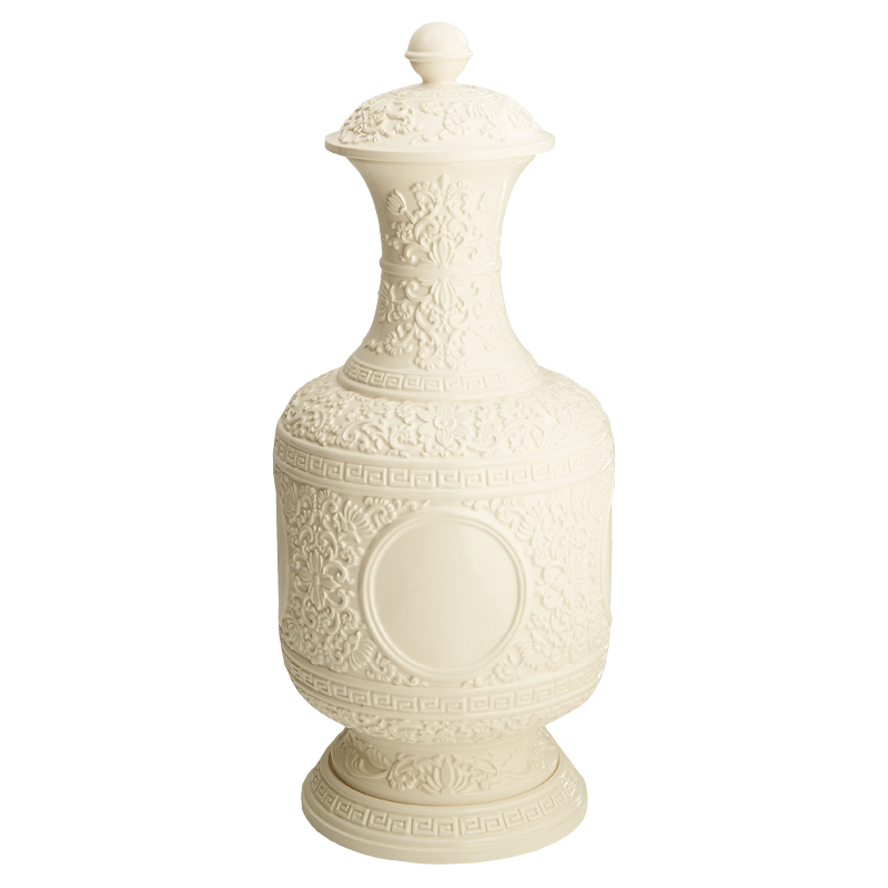 Mottahedeh Tall Jar w Greek Key & Cover