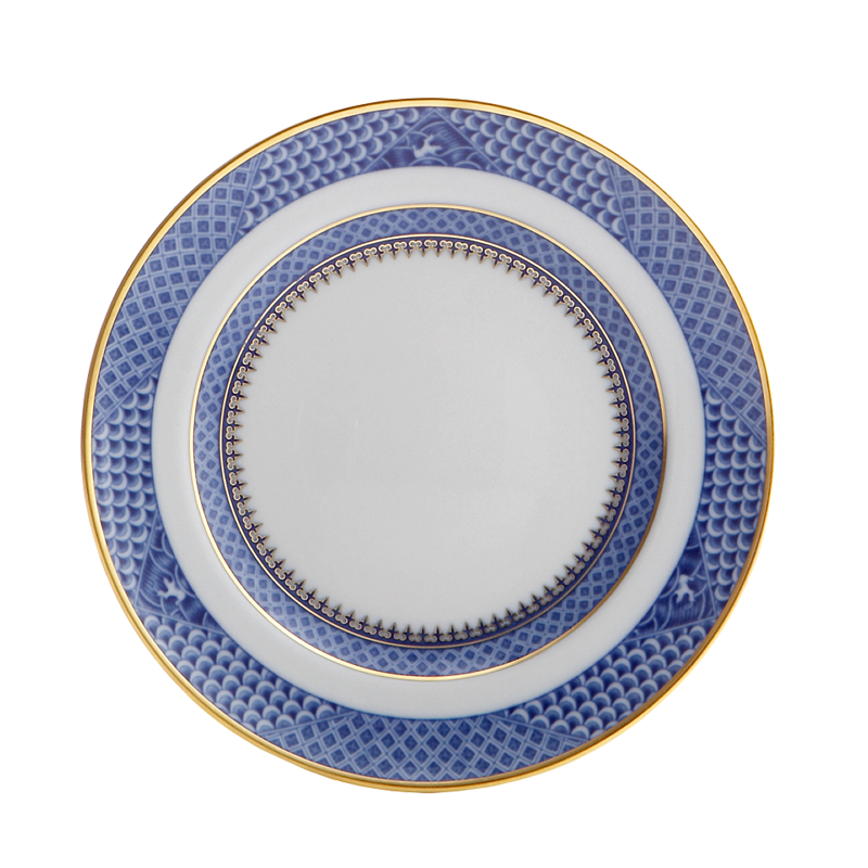 Mottahedeh Indigo Wave Dessert Plate