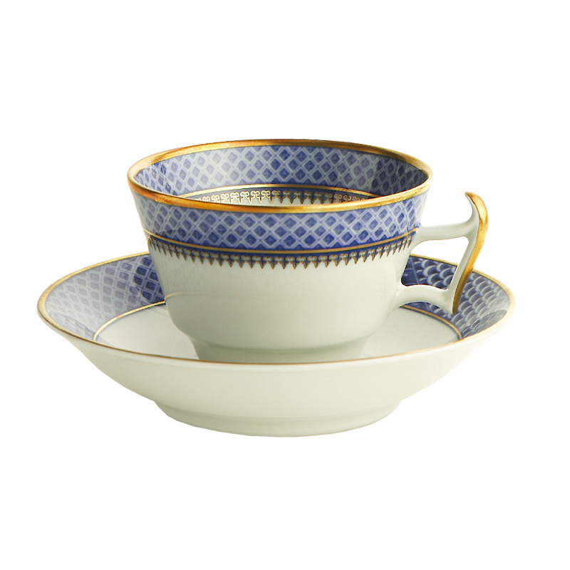 Mottahedeh Indigo Wave Tea Cup & Saucer