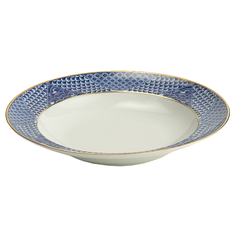 Mottahedeh Indigo Wave Rim Soup