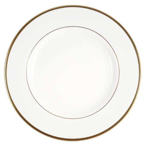 Signature Gold Rim Dinner Plate Ultra White with monogram