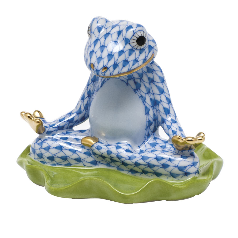 Herend Shaded Vhb Yoga Frog 2.5"l X 2.25"h