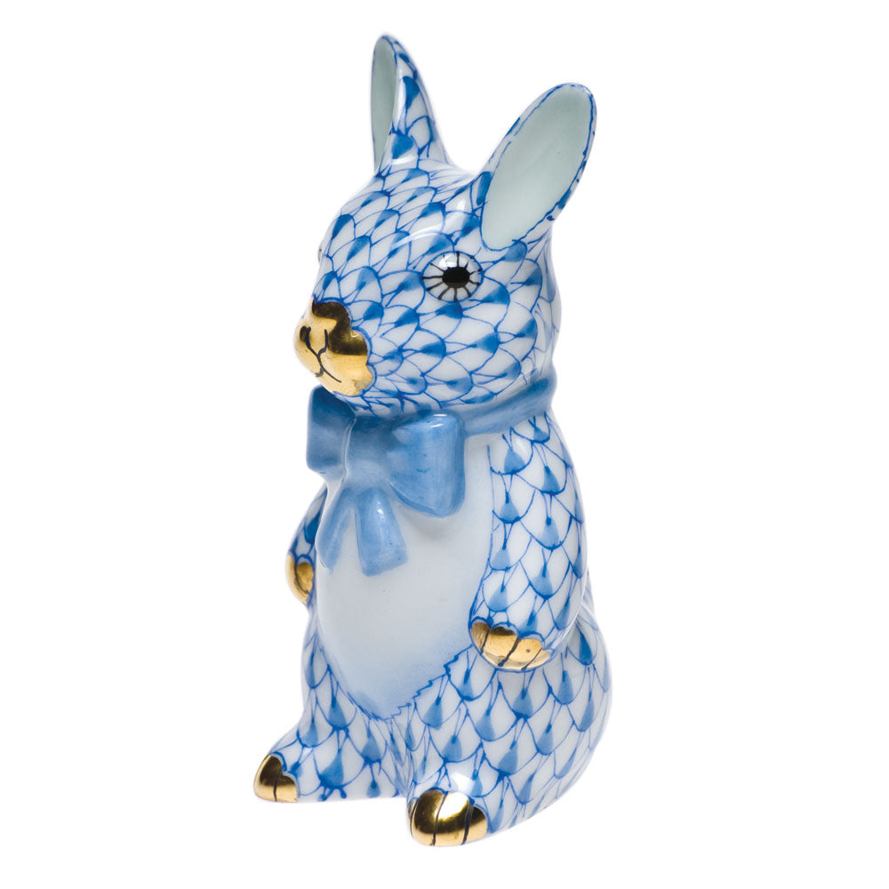 Herend Shaded Vhb Bunny W/bowtie 1.5"l X 3"h