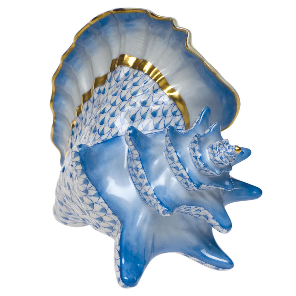 Herend Shaded Vhb Conch Shell 5.25"l X 5"h