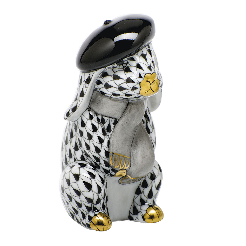 Herend Shaded Vhnm Beret Bunny 1.25"l X 2.5"h
