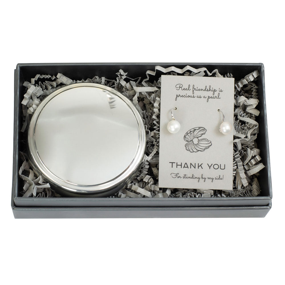 Queen Anne Box with Pearl Drop Earrings