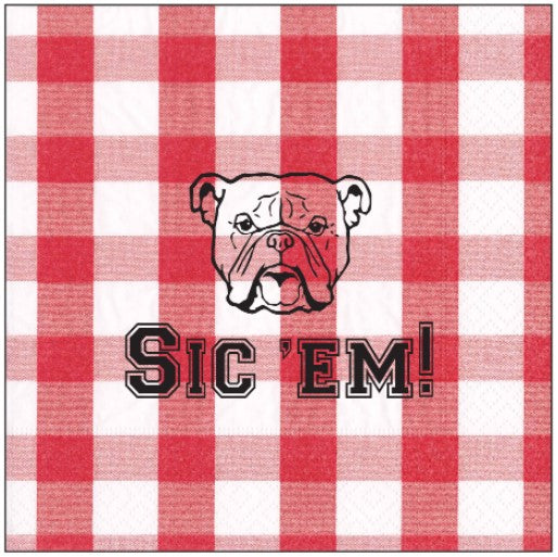 Sic’Em! Cocktail Napkins with Bulldog