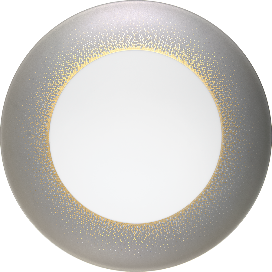 Souffle d'or Large Dinner Plate Dark Grey