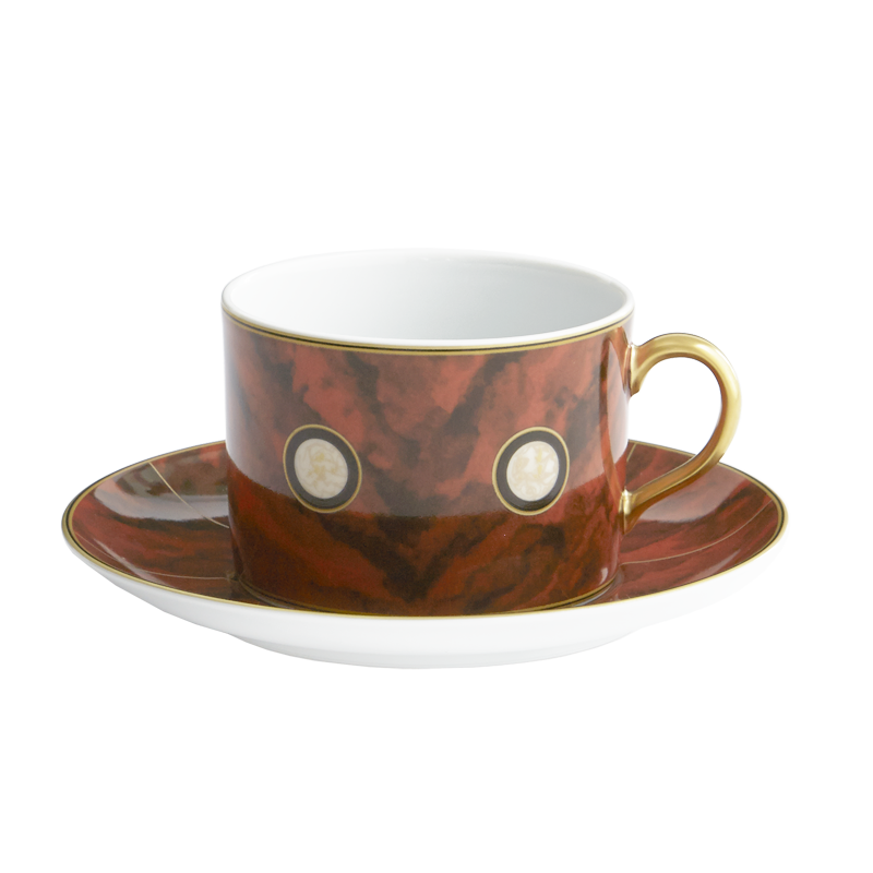 Mottahedeh Tortoise Tea Cup & Saucer