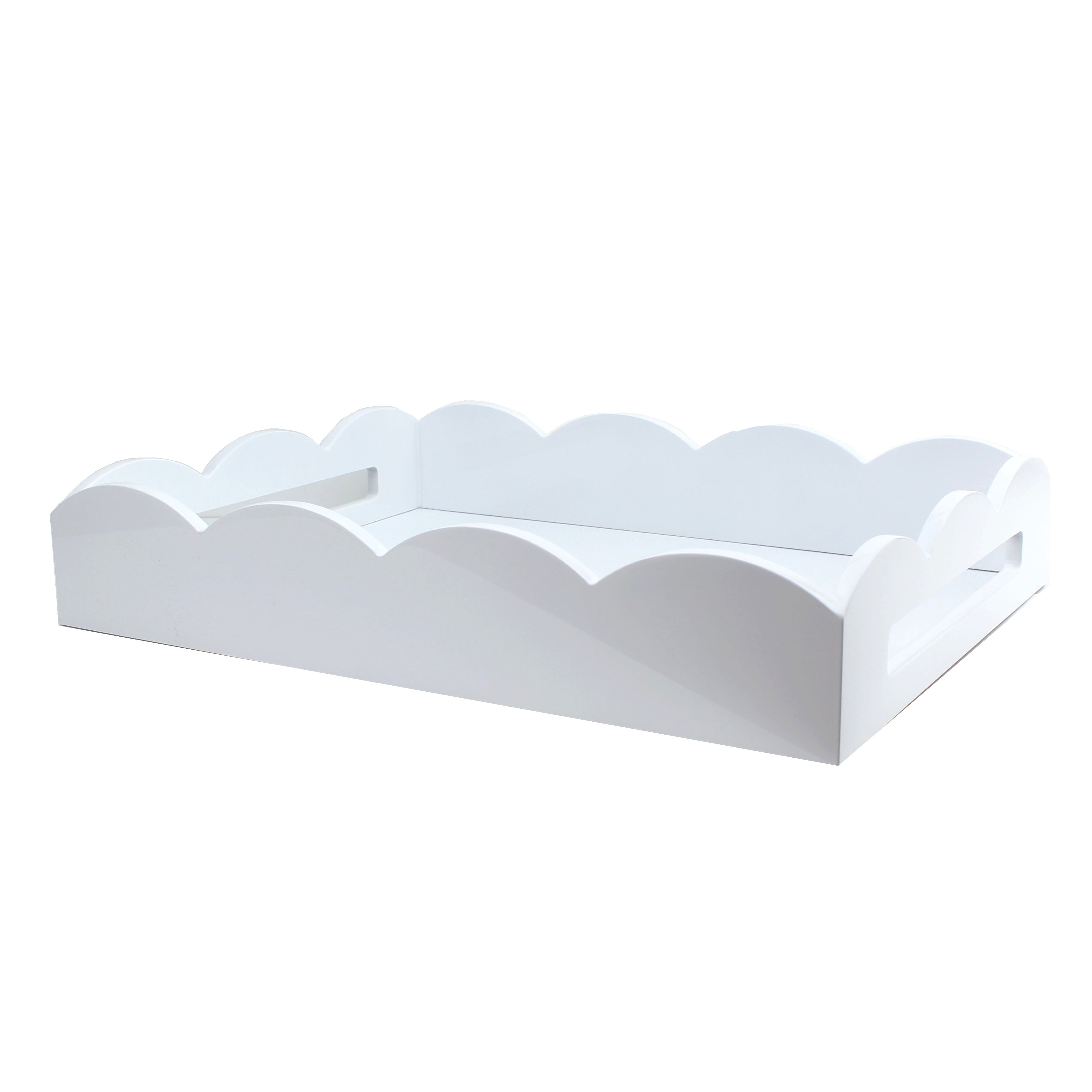 17x13 Scalloped Tray White