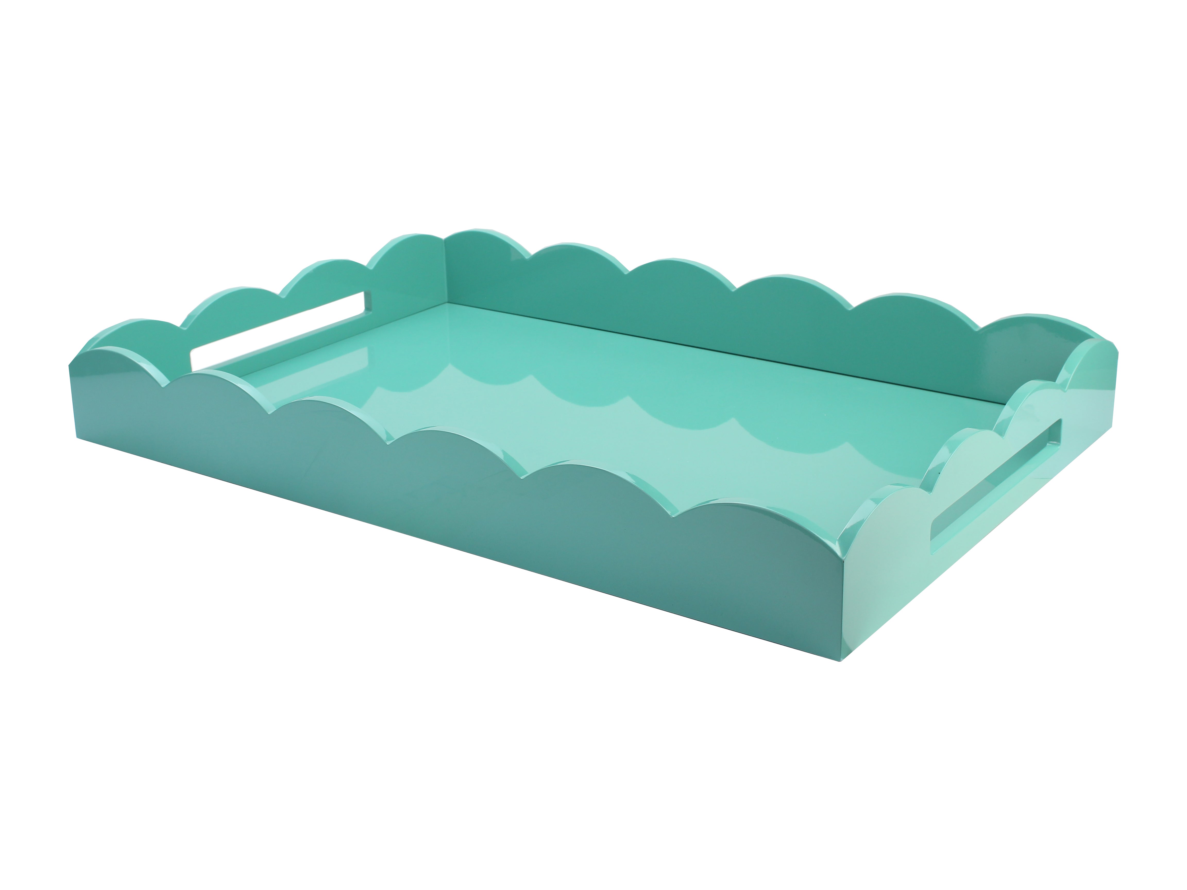 17x13 Scalloped Tray Turquoise
