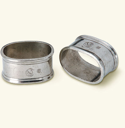 Match Pewter Oval Napkin Ring Pair