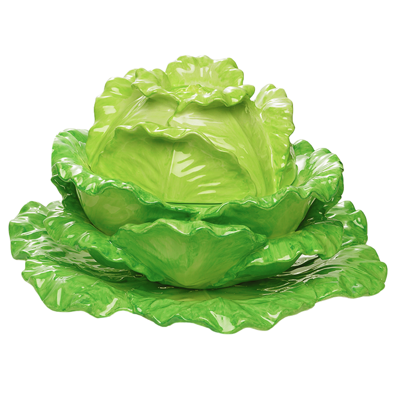 Mottahedeh Lettuce Tureen & Stand - Lg.