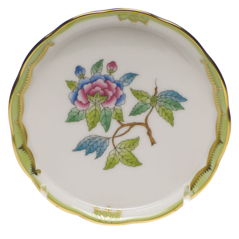 Herend Modified Vbo Coaster 4"d - Green Border