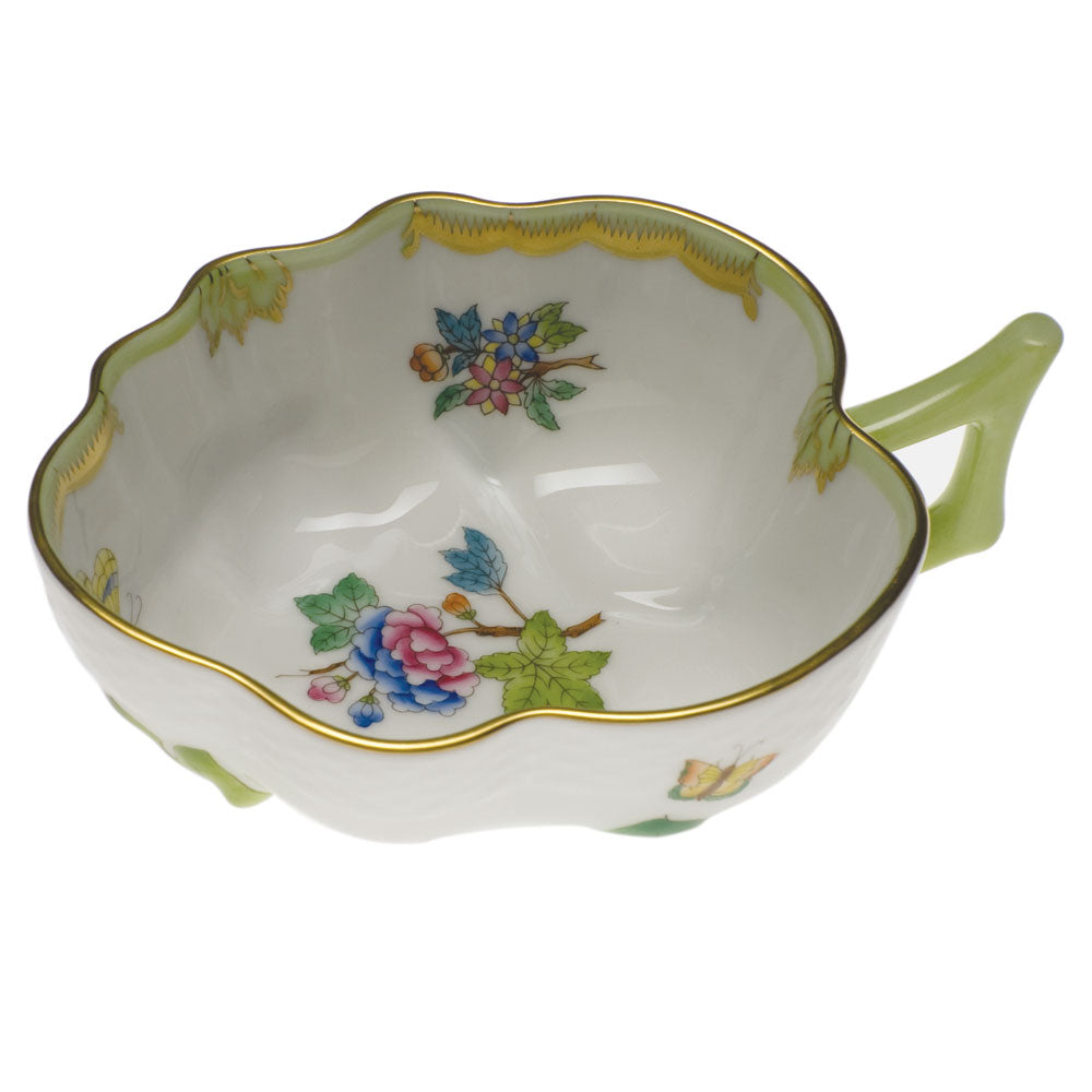Herend Modified Vbo Deep Leaf Dish 1.5"h - Green Border