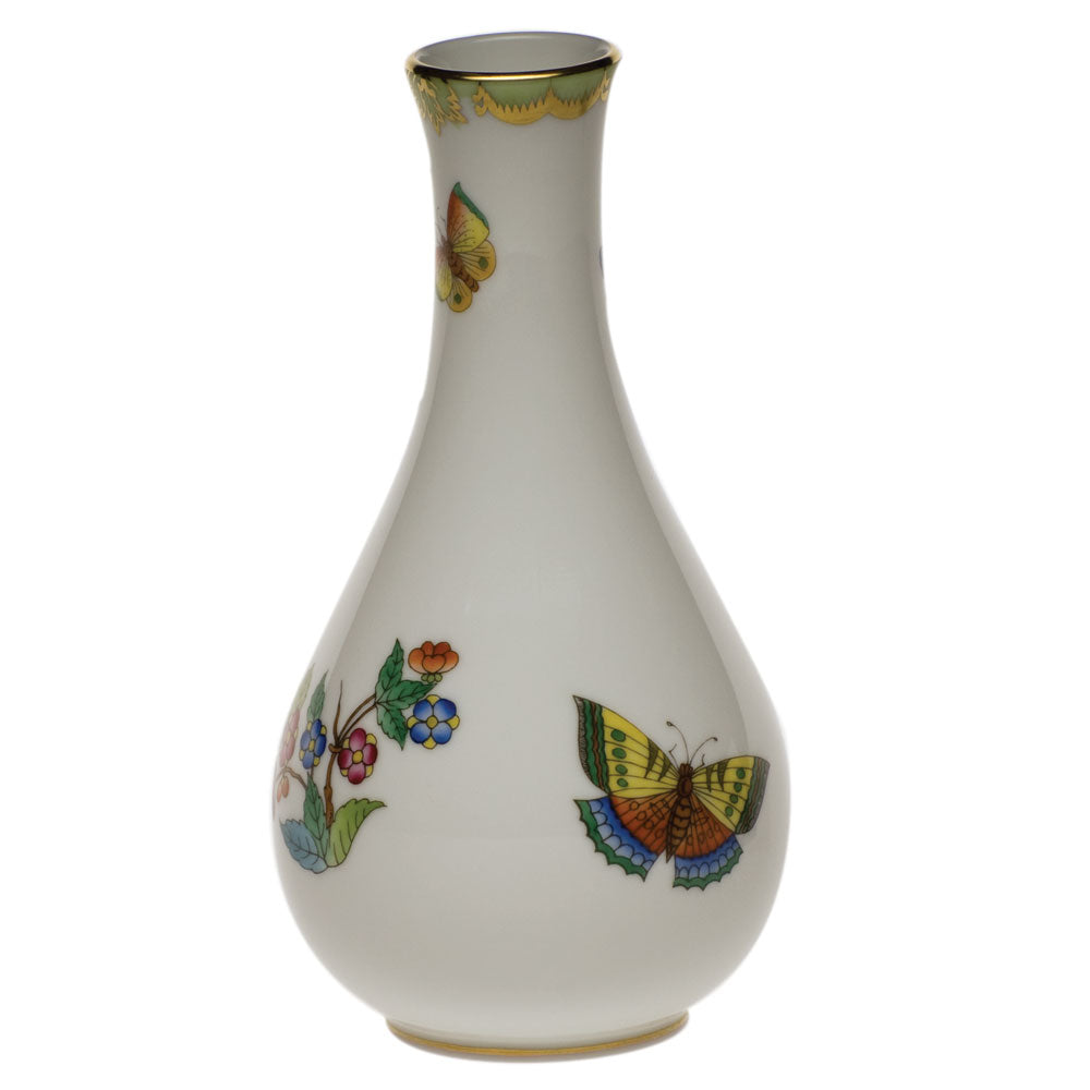 Herend Modified Vbo Vase 6.5"h - Green Border