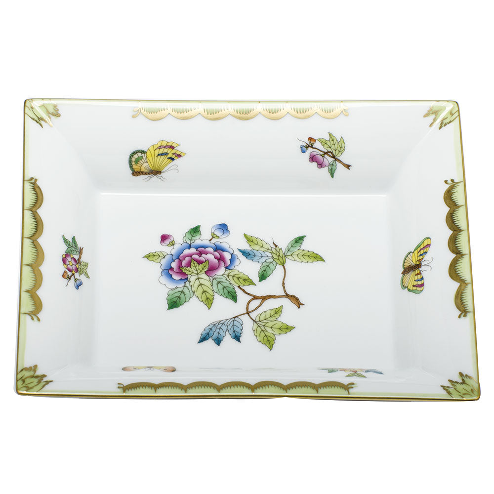 Herend Modified Vbo Jewelry Tray 7.5"l X 6.25"w