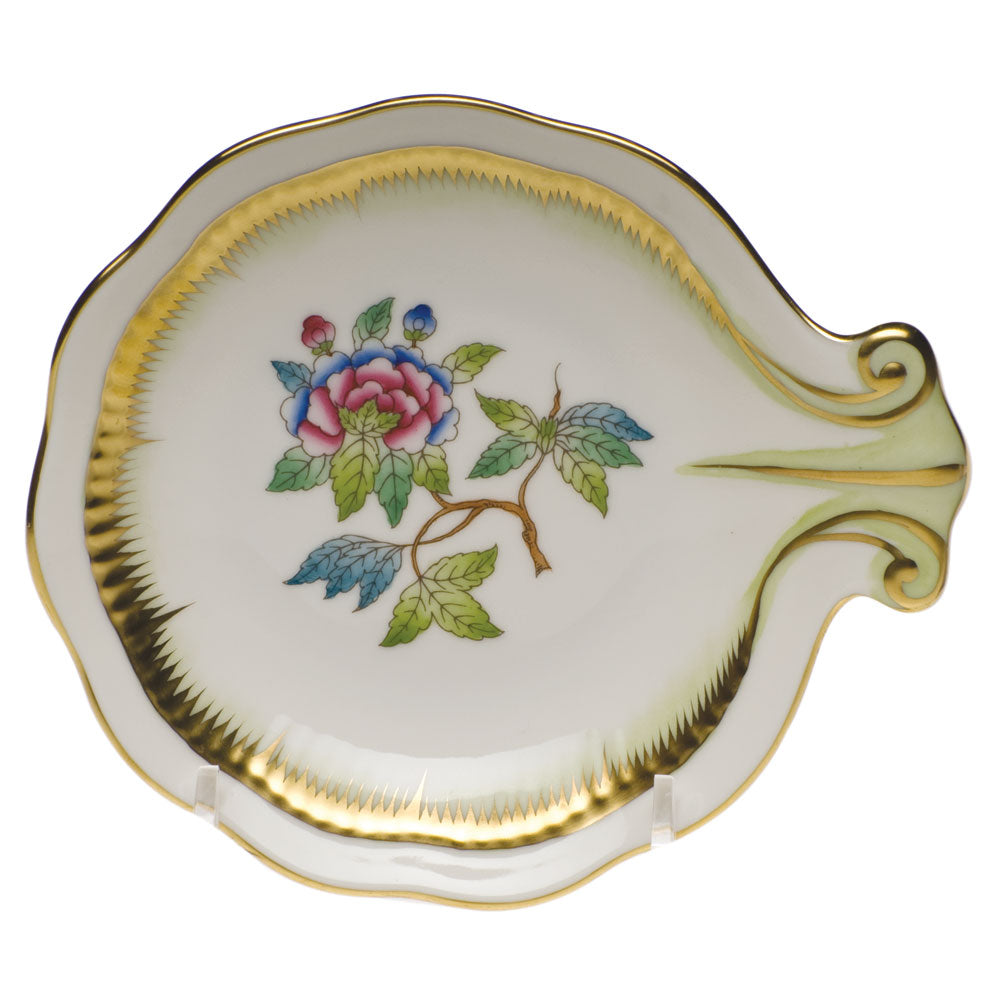 Herend Modified Vbo Shell Dish 4"d - Green Border