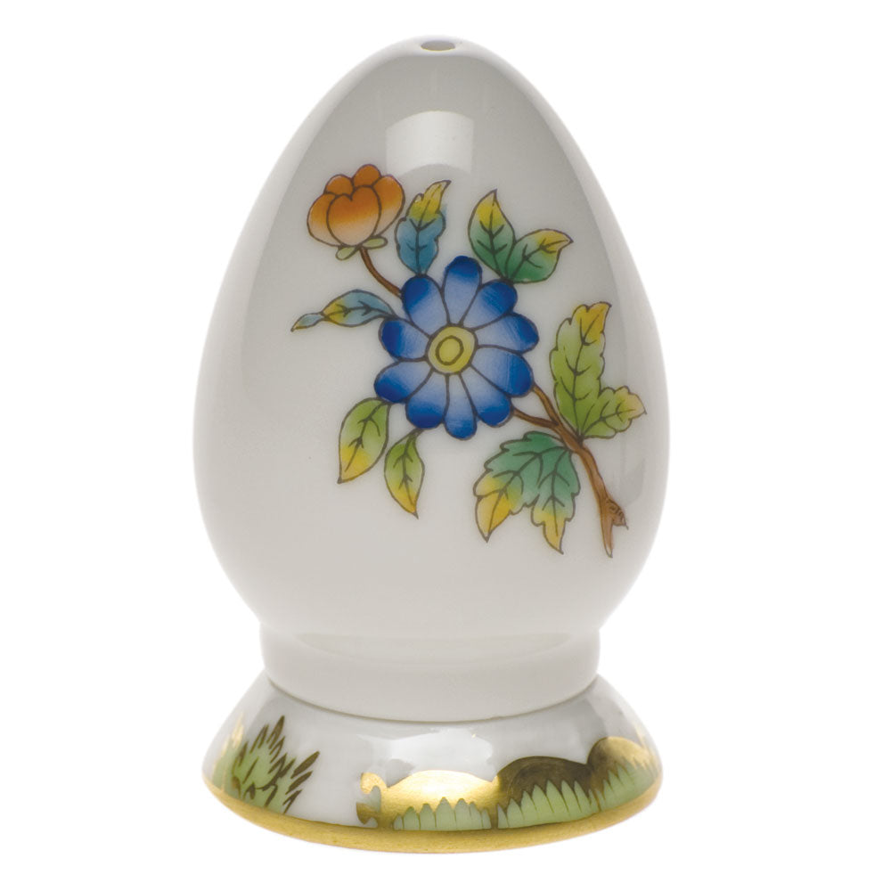 Herend Queen Victoria Pepper Shaker Single Hole 2.5"h - Green Border