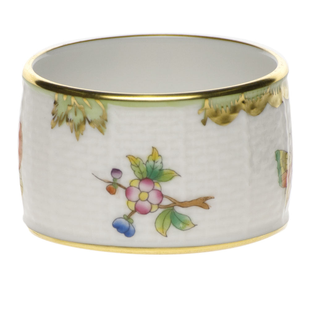 Herend Queen Victoria Napkin Ring 2.25"d - Green Border