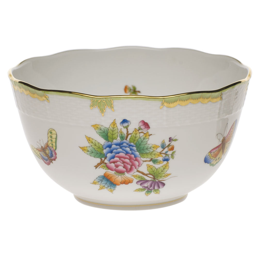 Herend Queen Victoria Round Bowl (3.5 Pt) 7.5"d - Green Border