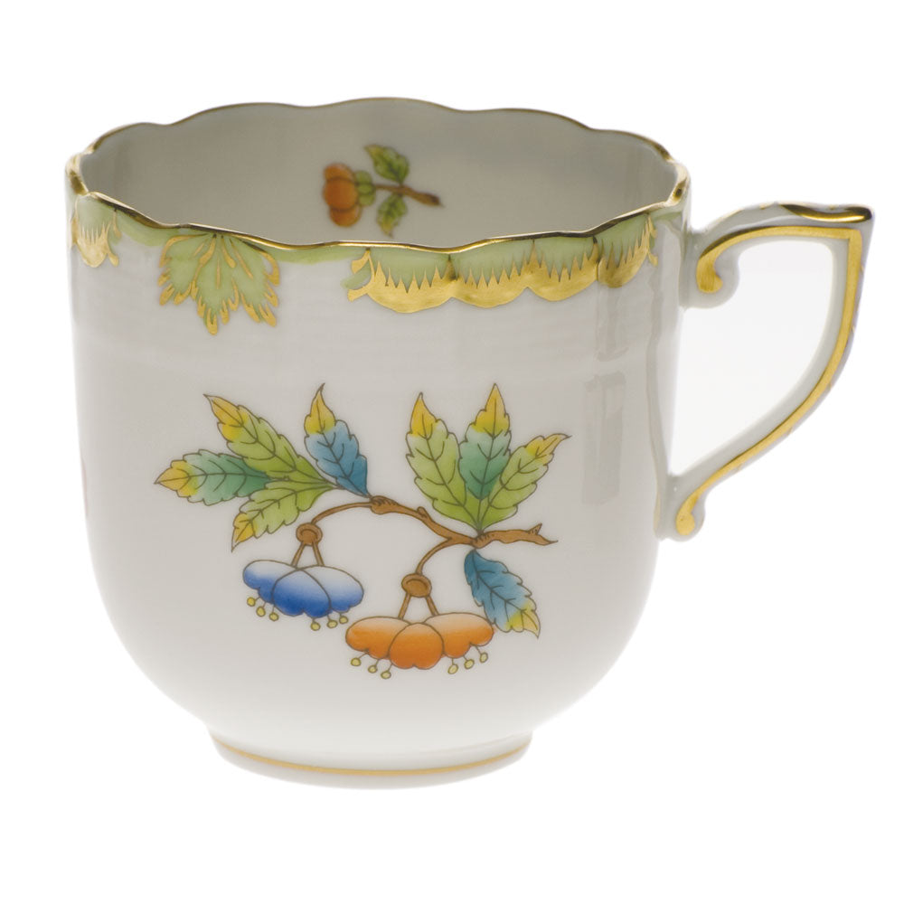 Herend Queen Victoria Mocha Cup (4 Oz) - Green Border