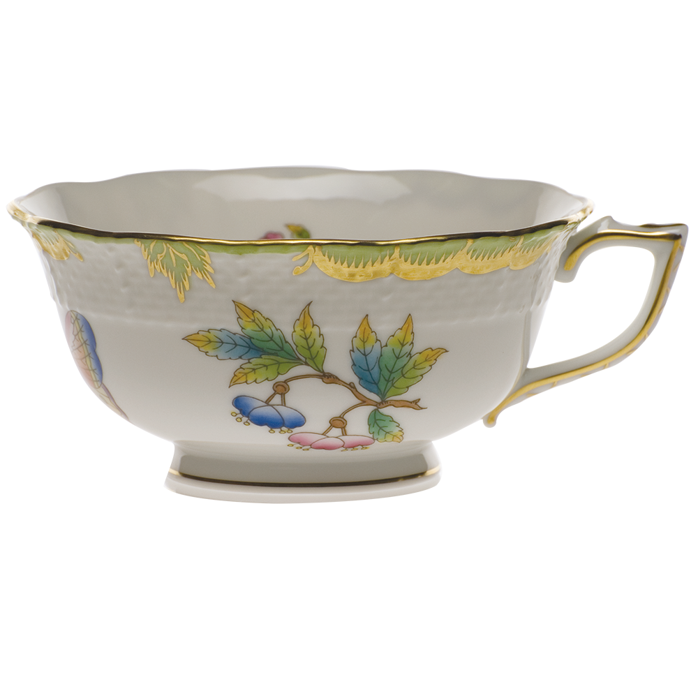 Queen Victoria Tea Cup (8 Oz) - Green Border
