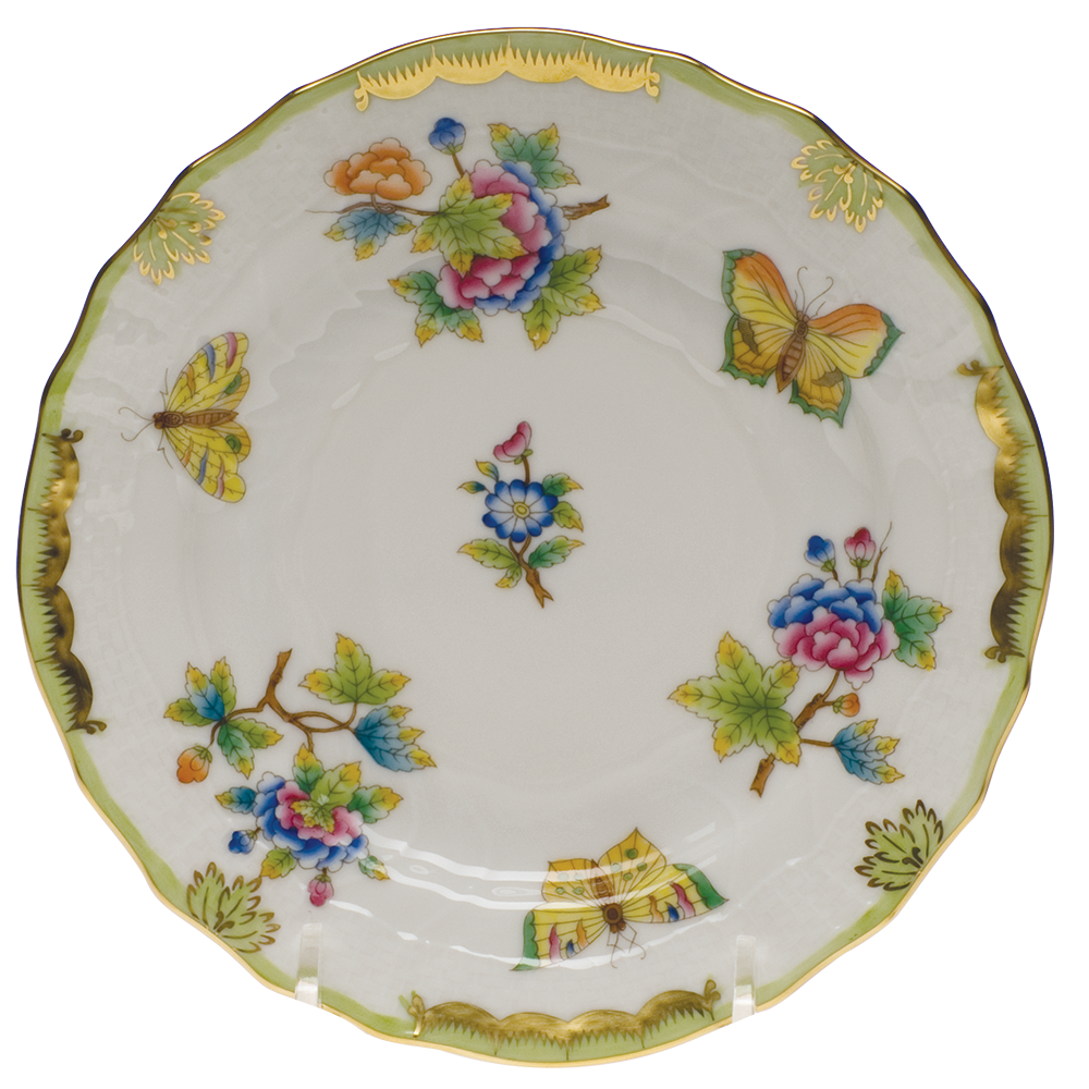 Queen Victoria Bread And Butter Plate 6"d - Green Border