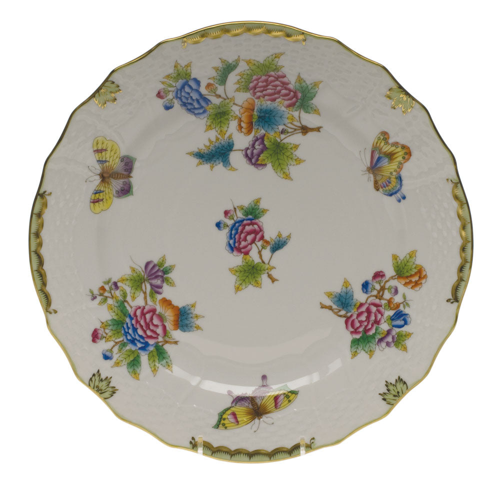 Herend Queen Victoria Service Plate 11"d - Green Border