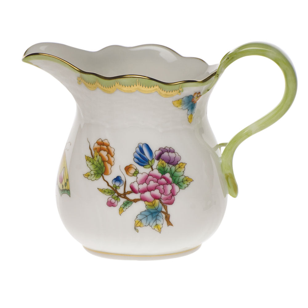 Herend Queen Victoria Creamer (10 Oz) 4"h - Green Border