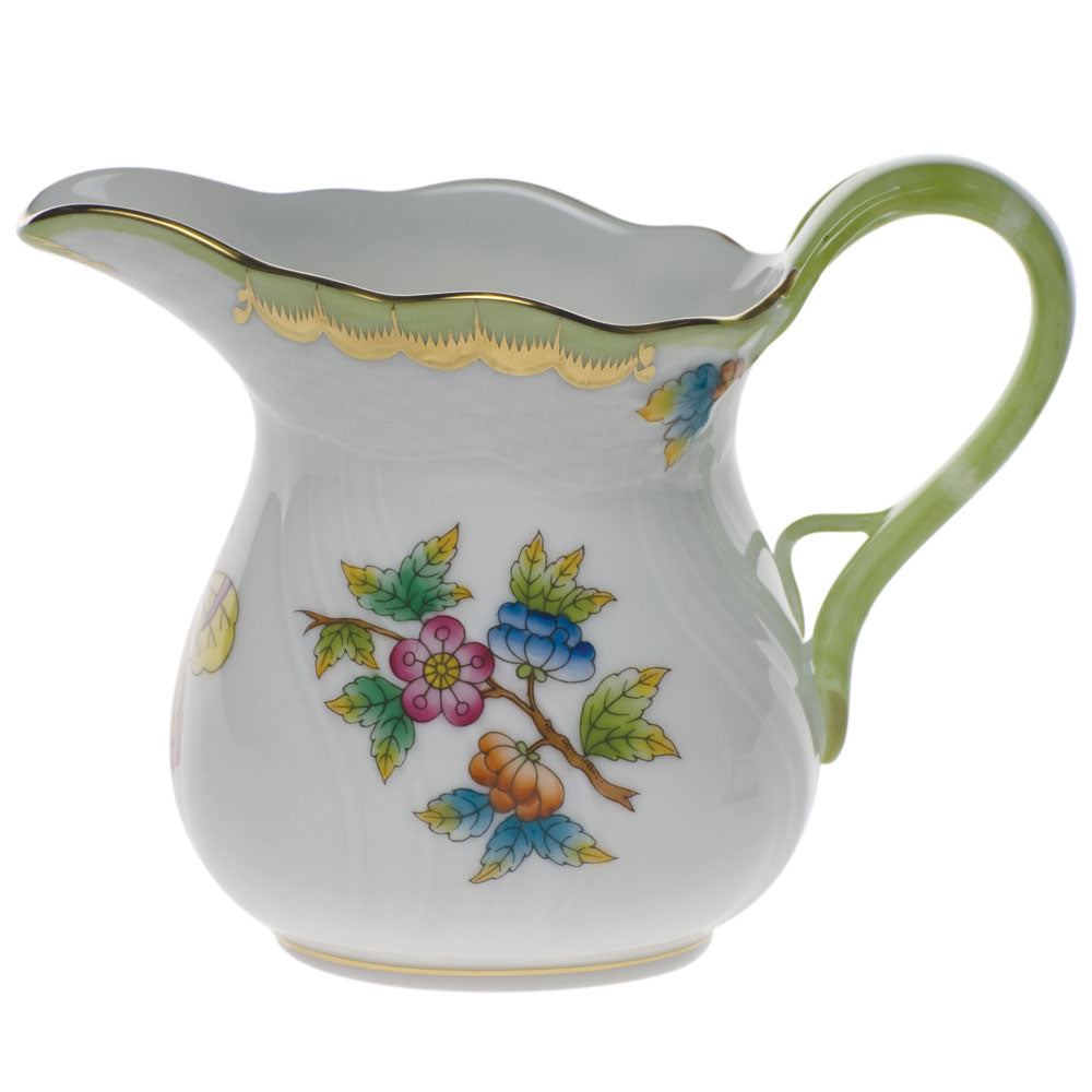 Herend Queen Victoria Creamer (6 Oz) 3.5"h - Green Border