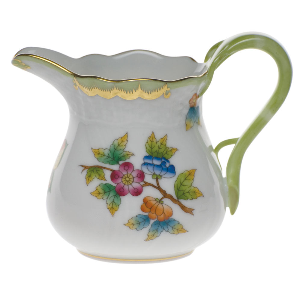 Herend Queen Victoria Creamer (4 Oz) 3.25"h - Green Border