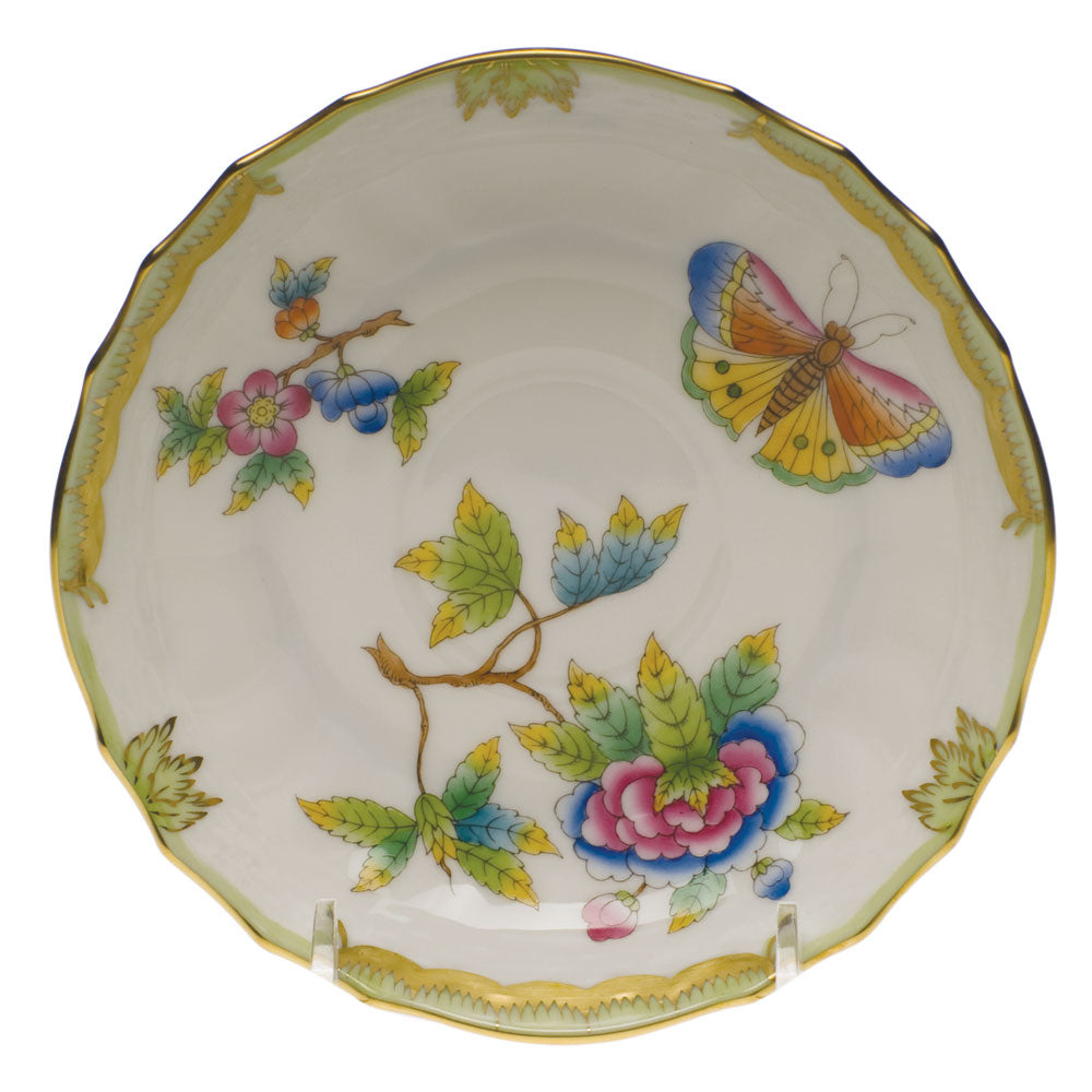 Herend Queen Victoria Canton Saucer 5.5"d - Green Border