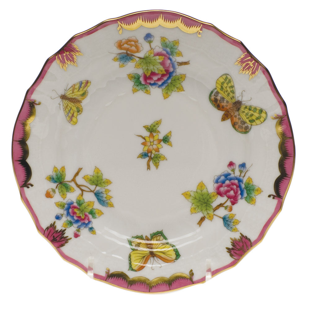 Herend Vbo Pink Border Bread And Butter Plate 6"d - Pink Border