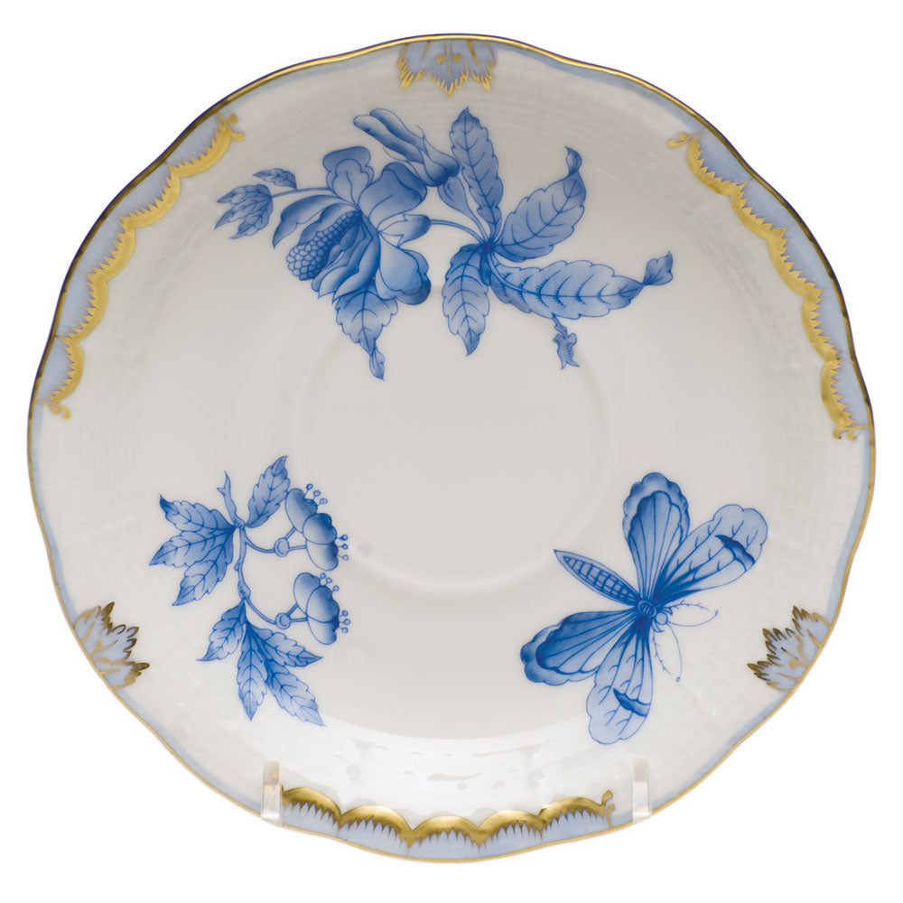 Herend Vbo Blue (fortuna Blue) Tea Saucer 6"d