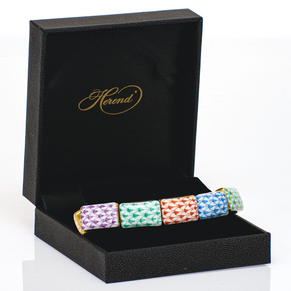 Herend Fishnet Multicolor Sequence 10 Link Bracelet Multicolor Fishnet