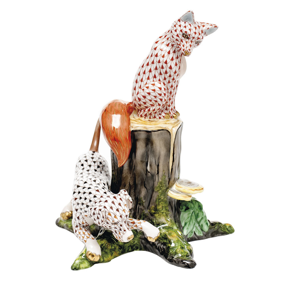Herend Vhsp86 Fox & Hound 5.75"l X 7.5"h