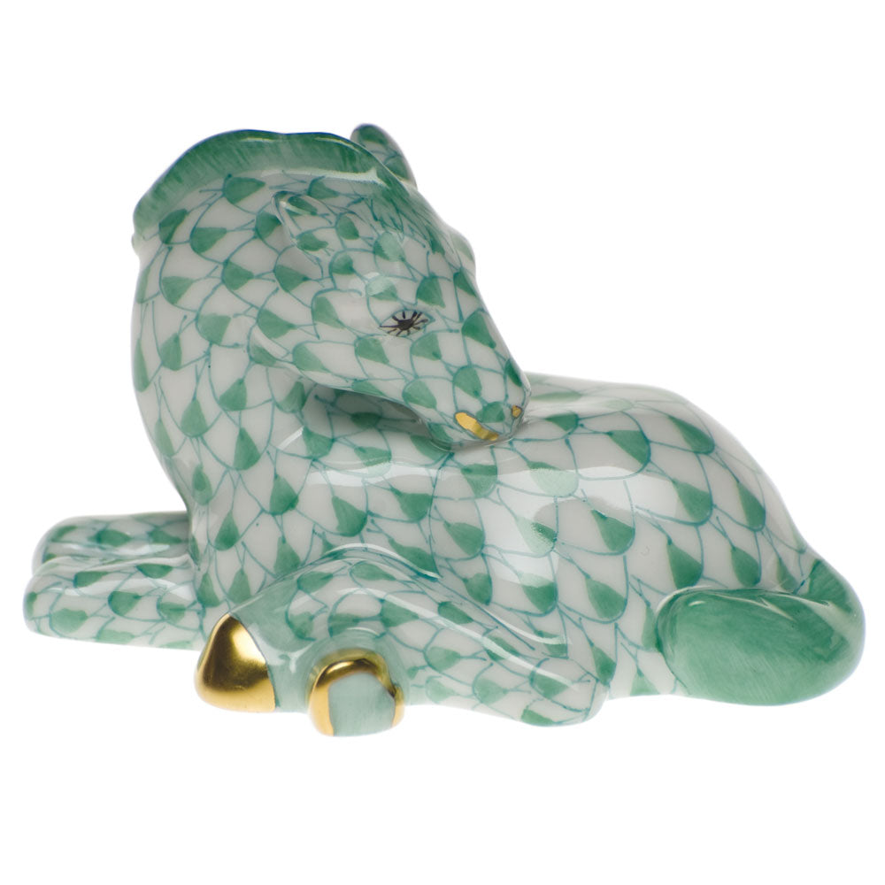 Herend Fishnet Green Foal 2.5"l X 1.5"h