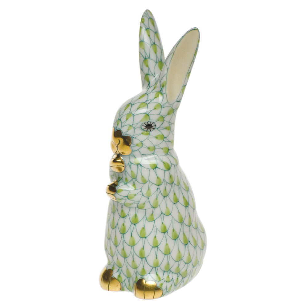 Herend Fishnet Lime Green Standing Bunny 3.5"h