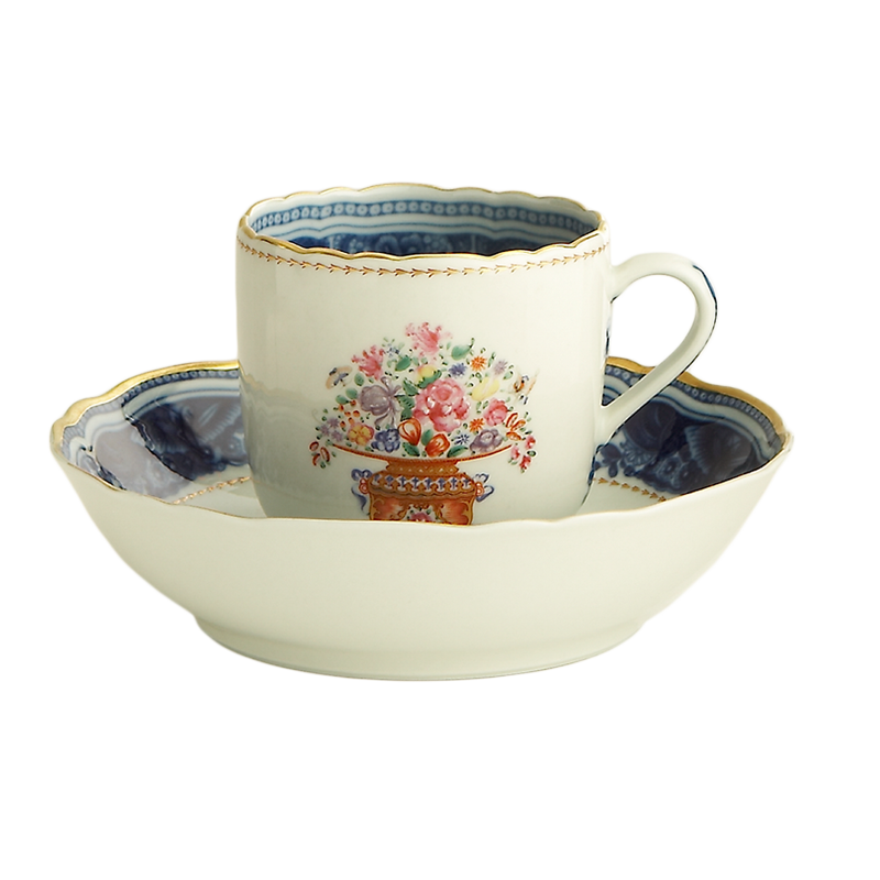 Mottahedeh Mandarin Bouquet Tea Cup & Saucer